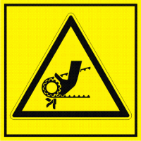 Značení strojů dle ISO 11 684 - Symboly: Nebezpečí vtažení prstů do pásových převodů