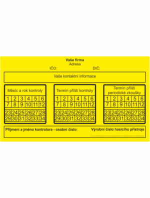 Revizní a kalibrační štítky: Kontrolní štítek 3
