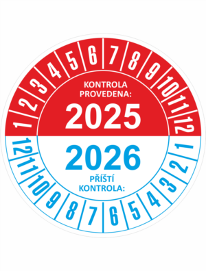 Revizní a kalibrační kolečka - Dvouleté: Kontrola provedena 2025 / Příští kontrola 2026