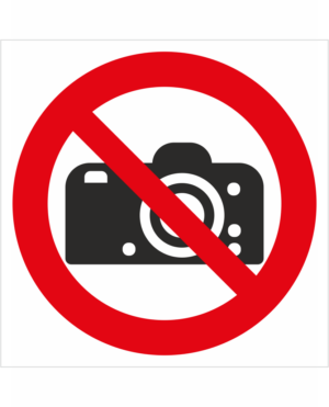 Bezpečnostní značení - Zákazový symbol: Zákaz fotografování