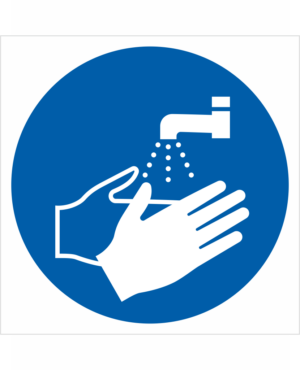 Bezpečnostní značení - Příkazový symbol: Umyj si ruce