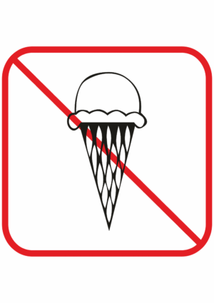 Značení budov, prostorů a vstupů - Označení místnosti (Piktogramy): Zákaz zmrzliny (Čtverec)