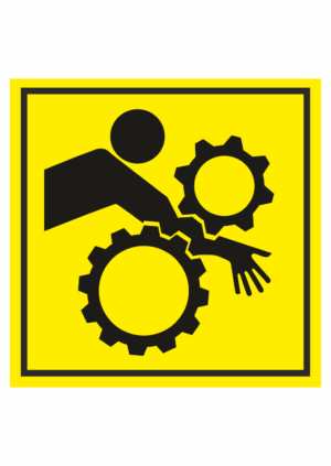 Značení strojů dle ISO 11 684 - Symboly: Nebezpečí vtažení paže do stroje