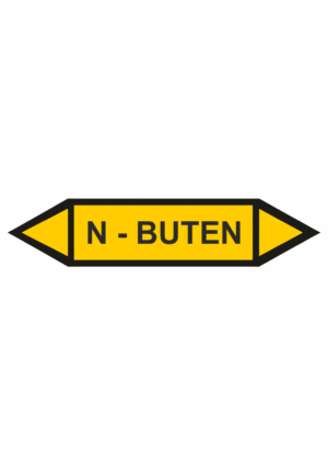 Značení dle ČSN - Oboustranné potrubní šipky: N-Buten