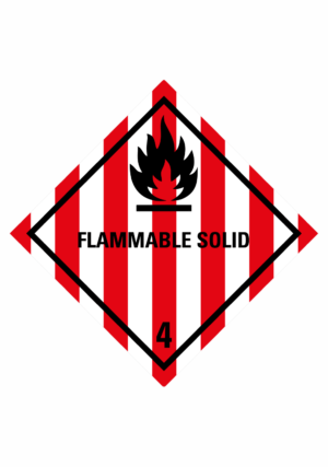 Značení nebezpečných látek a obalů - Symboly ADR: Flammable solid (ADR Třída 4.1)