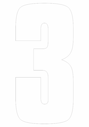 Čísla a písmena - Řezané číslo na samolepicí fólii PVC: 3 (Bílá)