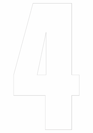 Čísla a písmena - Řezané číslo na samolepicí fólii PVC: 4 (Bílá)