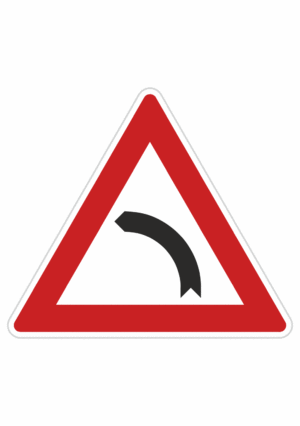 Dopravní značky plechové - Výstražné: Zatáčka vlevo (A1b)
