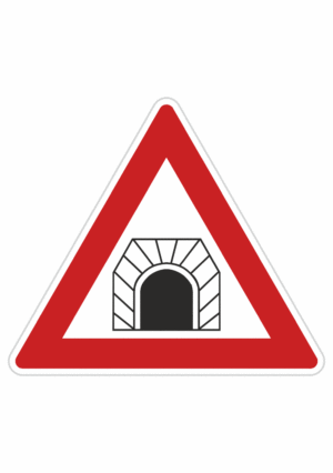Dopravní značky plechové - Výstražné: Pozor, tunel (A21)