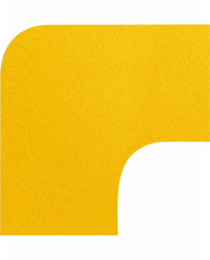 Podlahové značení - Napojení pásu: Roh 90° oblý žlutý