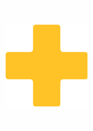 Podlahové pásky a značky - PermaRoute tvary: Kříž žlutý