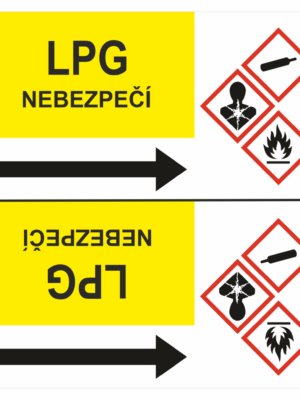 Značení potrubí - pásy s textem a symbolem