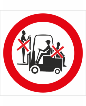 Bezpečnostní značení - Zákazový symbol: Zákaz převozu osob na vozíku