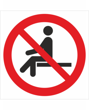 Bezpečnostní značení - Zákazový symbol: Zákaz sezení